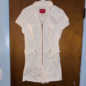 GUESS white denim Short Sleeve Romper